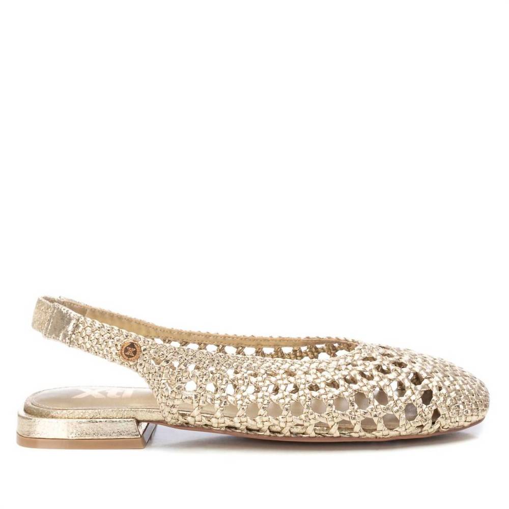 NEW XTI women's slingback flats in gold